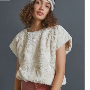 Anthropologie Faux-Fur top
